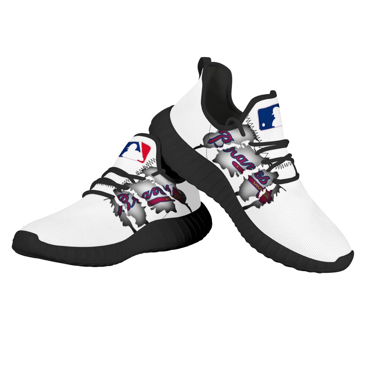 Women's Atlanta Braves Mesh Knit Sneakers/Shoes 002